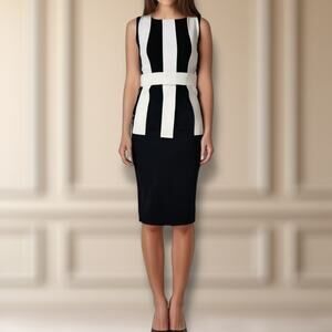 Chiara Boni‎ Size 2 La Petite Robe Julita Cocktail Dress Black White Artsy Chic